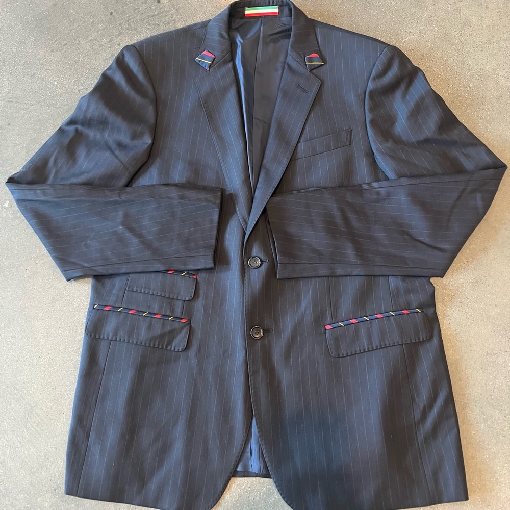 Men’s Moschino pinstripe fitted blazer Navy